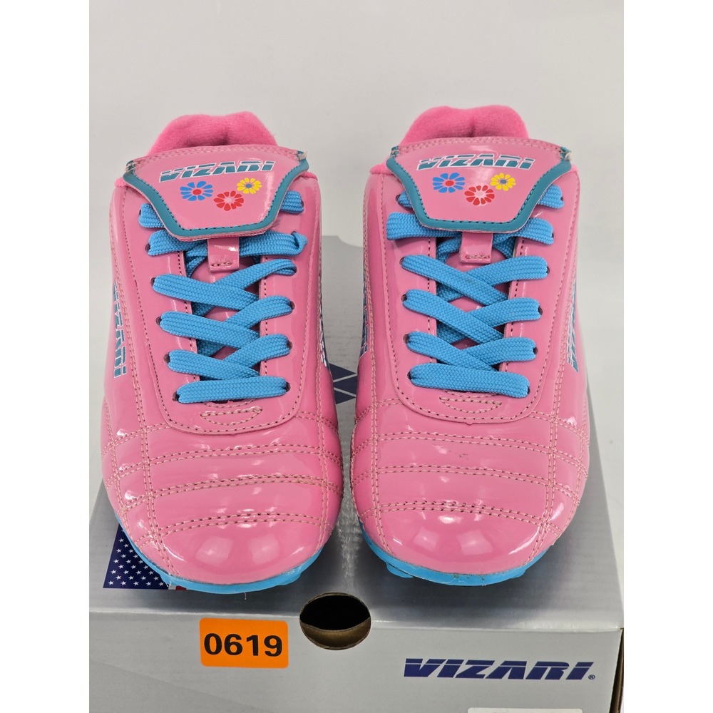 Vizari Blossom Soccer Cleats Girls Size 2Y Pink Floral Athletic Shoes - VG